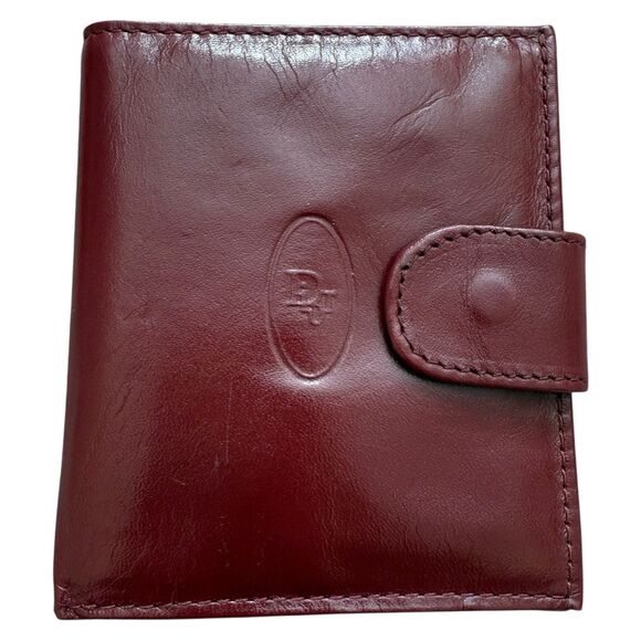 Christian Dior Vintage Men’s Leather Bifold Wallet Compact Burgundy - Picture 1 of 6